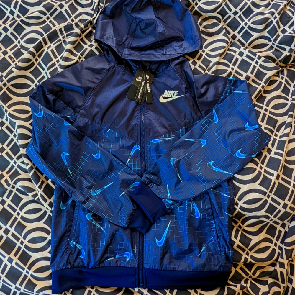 Boys Blue XL Nike Glow in the Dark Windbreaker